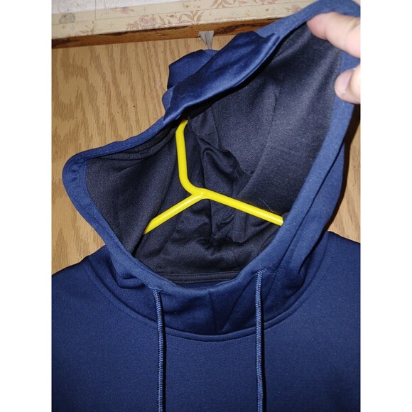 Under Armour Hoodie Loose Fit Cold Gear Blue Athletic Drawstrings Mens Sz Large - Picture 14 of 16